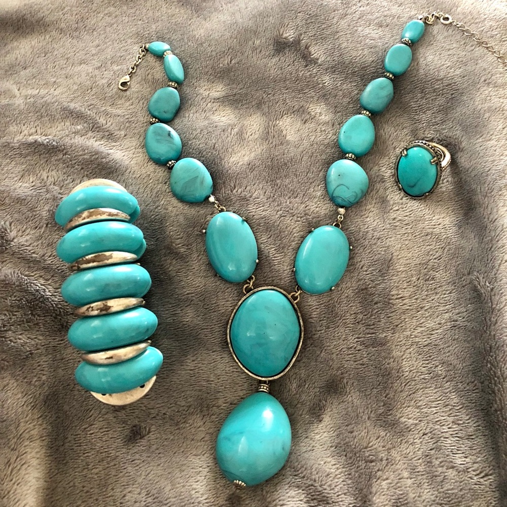 Necklace, ring, and bracelet set